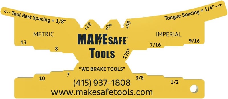 MAKESAFE BENCH GRINDER SAFETY GAUGE & MULTI-TOOL (50) - Image 1
